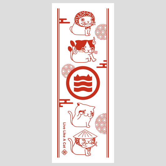 Maneki Tenugui Red