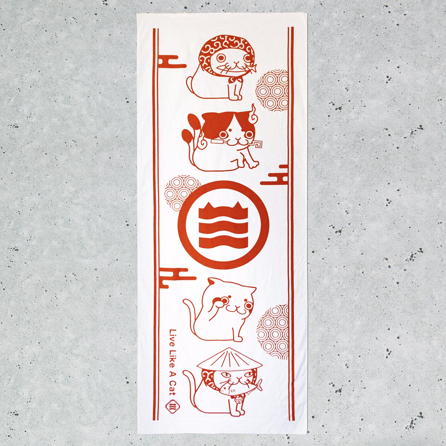 Maneki Tenugui Red